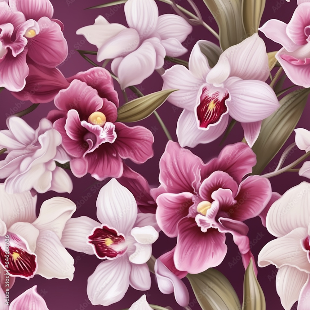 Orchid Melody Floral Seamless Design