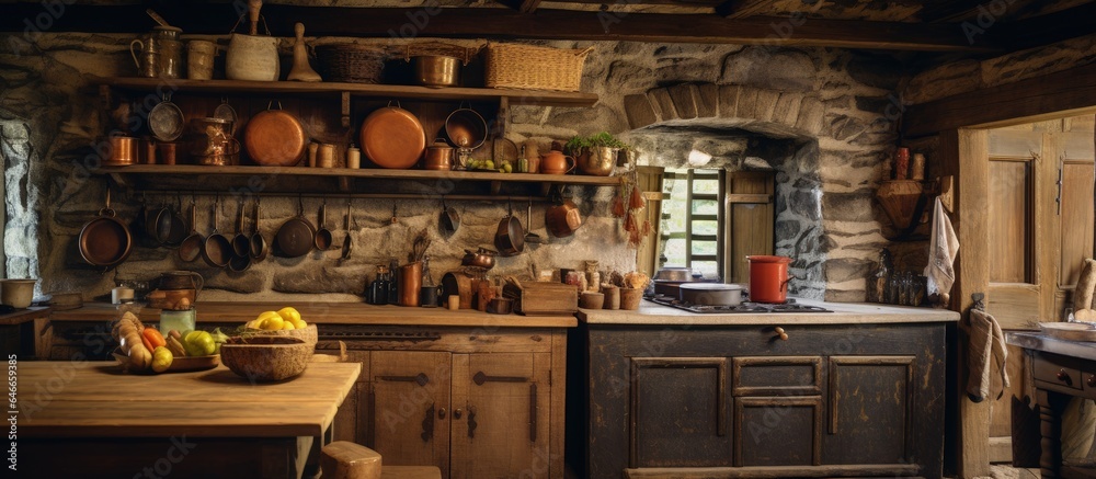 Rustic kitchen's perspective
