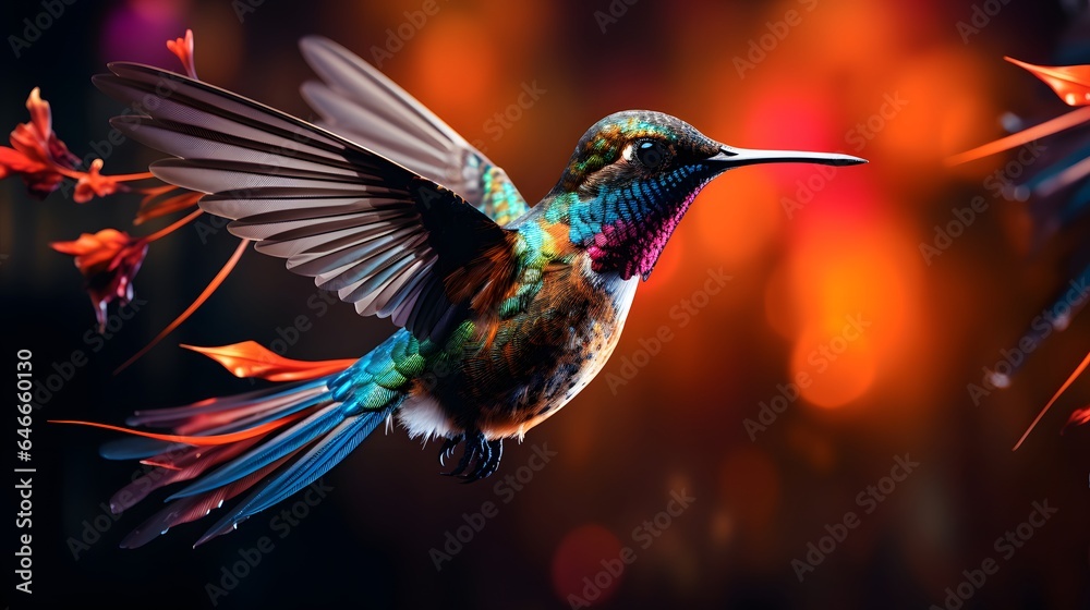 Obraz premium hummingbird feeding on a flower