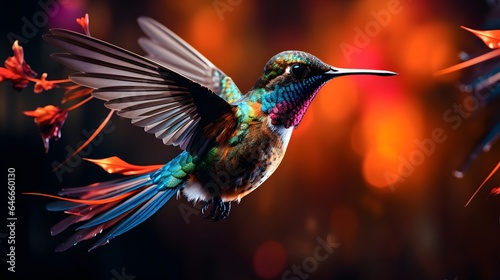hummingbird feeding on a flower © Nice Seven