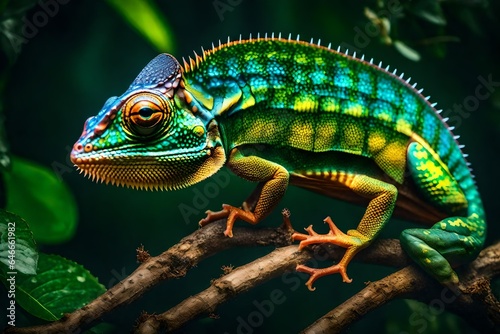green lizard on a branch © qaiser