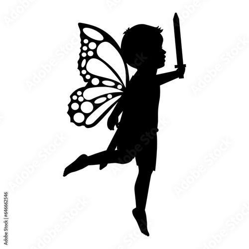 cute fairy boy silhouette illustration 