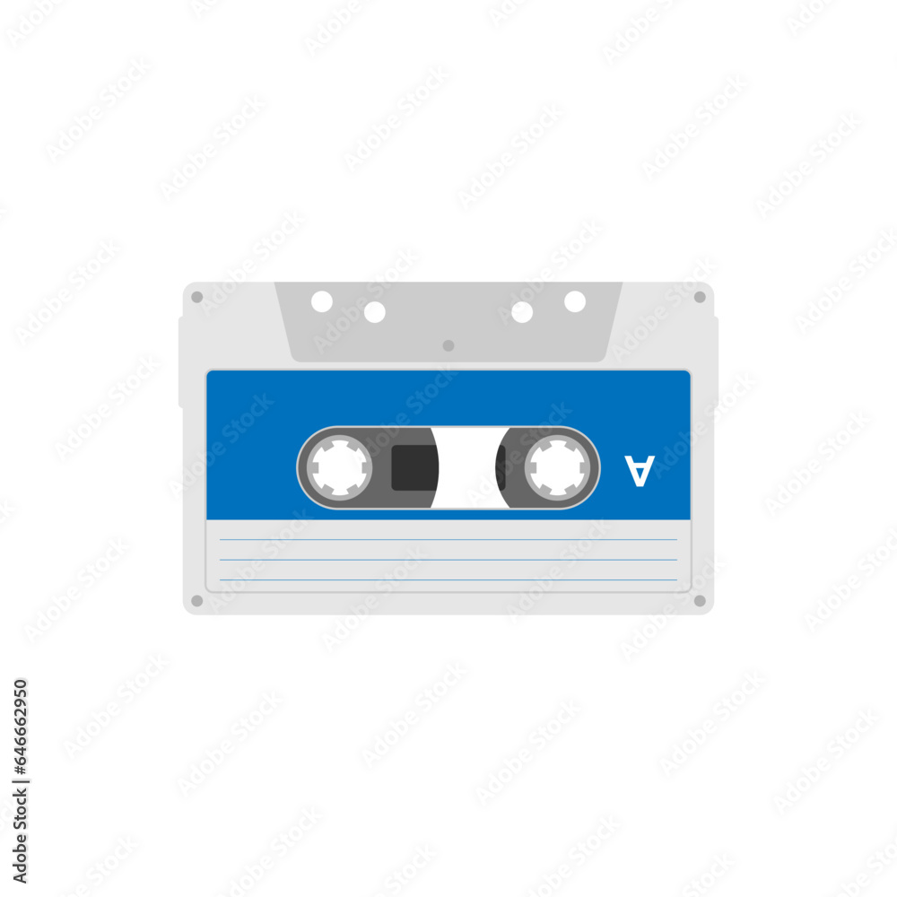 Audio cassette tape isolated vector old music retro player