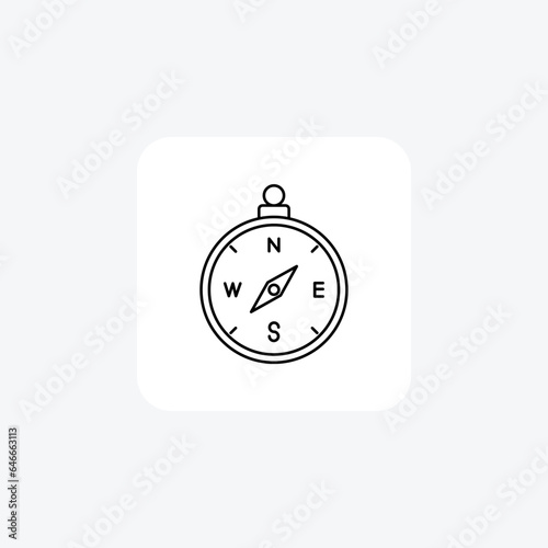 Compass Line Icon Travel And Tour Icon, Tourism Icon, Exploring World Icons