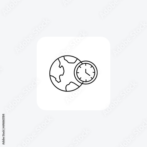 Time Zone Line Icon Travel And Tour Icon, Tourism Icon, Exploring World Icons