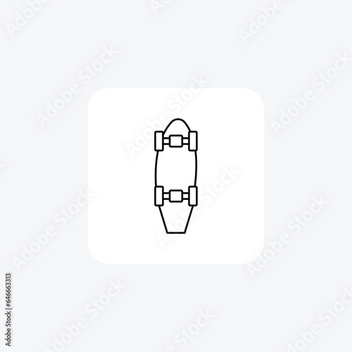 Skater Board Line Icon Travel And Tour Icon, Tourism Icon, Exploring World Icons