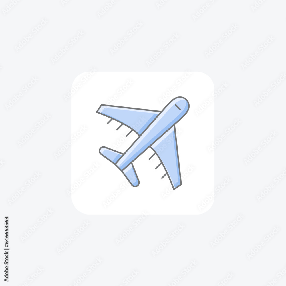 Plan, Aeroplane Awesome Line Icon Travel Icon