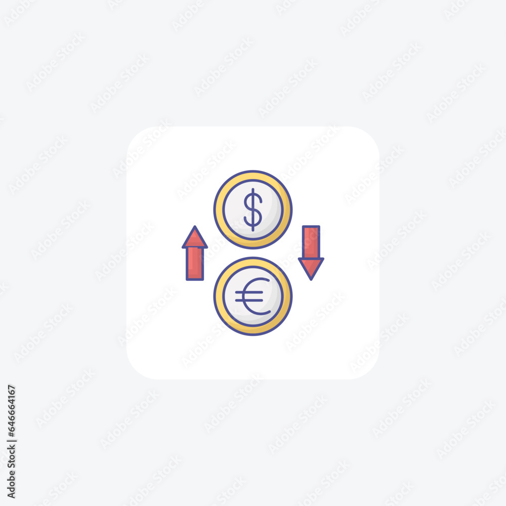Currency Exchange Outline Fill Icon Travel And Tour Icon, Tourism Icon, Exploring World Icons
