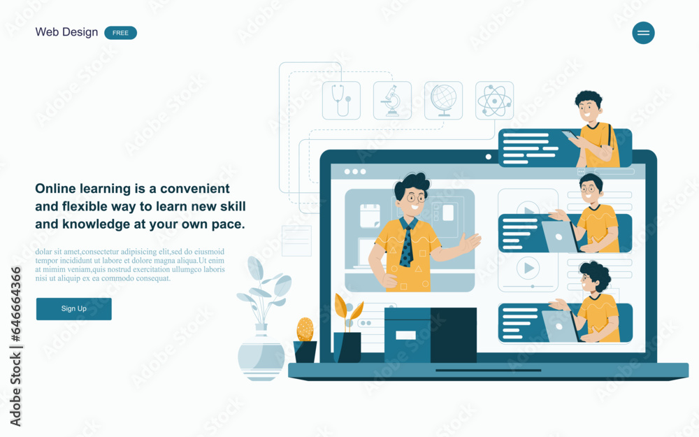 Online education concept.people can learning access courses and materials from any location with internet access. Online education concept.people can learning access courses and materials from any location with internet access.