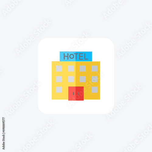 Hotels Flat Icon Travel And Tour Icon, Tourism Icon, Exploring World Icons