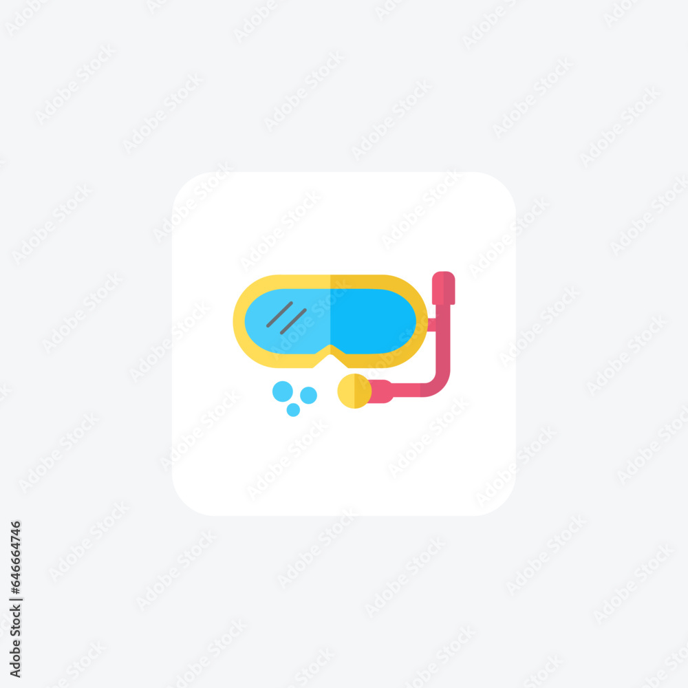 Fototapeta premium Snorkeling Flat Icon Travel And Tour Icon, Tourism Icon, Exploring World Icons