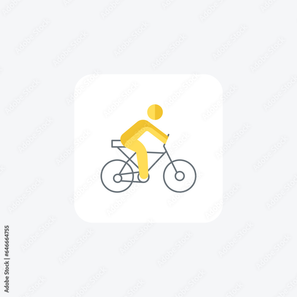 Obraz premium Cycling Flat Icon Travel And Tour Icon, Tourism Icon, Exploring World Icons