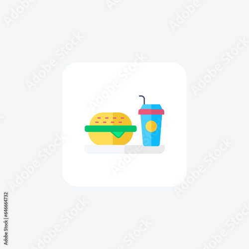 Food And Drinks Flat Icon Travel And Tour Icon, Tourism Icon, Exploring World Icons