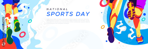 national sports day celebration concept, sports athlete running. world national sports celebration. sports background