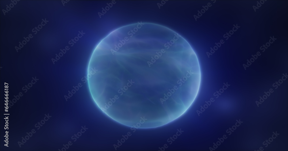 Abstract transparent energy sphere round glowing magical digital futuristic space background