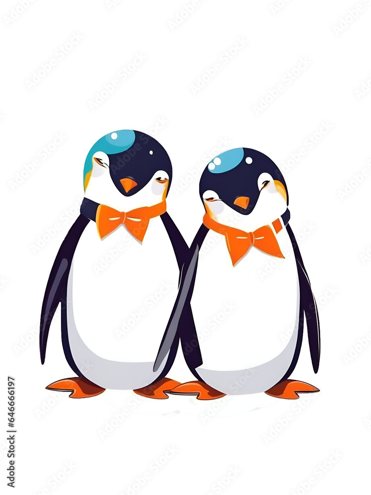 Fototapeta premium Loving couple of penguins