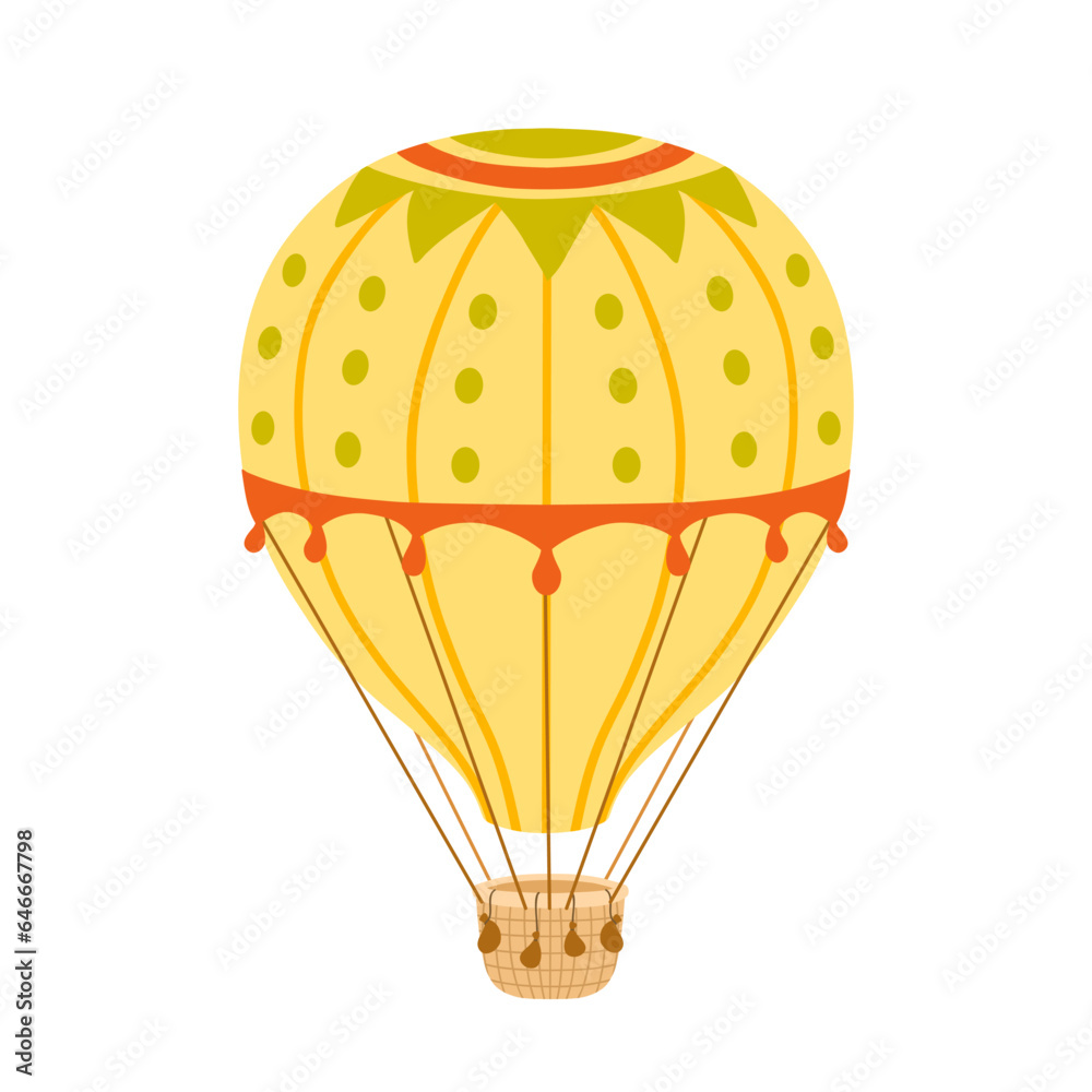 Naklejka premium Vintage Hot air balloon. Vector illustration isolated on white