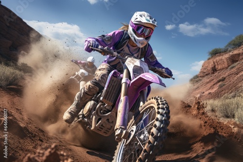 Motocross riders on the field  motocross sports  motorcycle rally motorcyclist