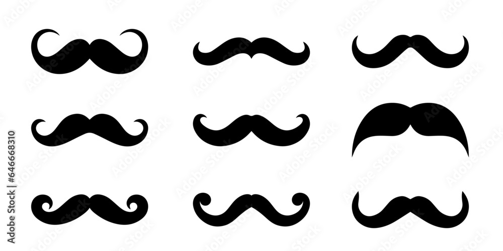 Mustache vector illustration collection