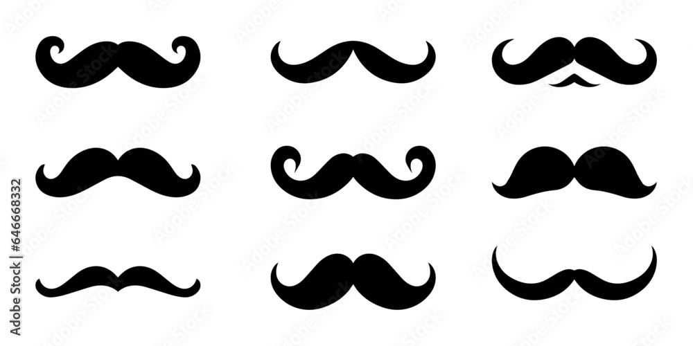 Mustache vector illustration collection