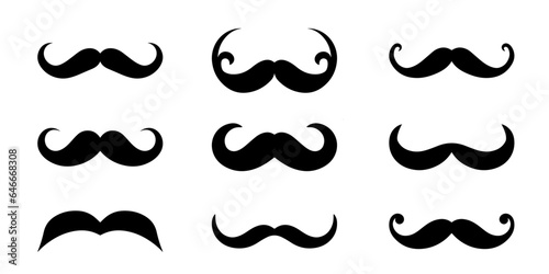 Mustache vector illustration collection