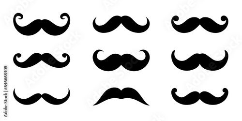 Mustache vector illustration collection