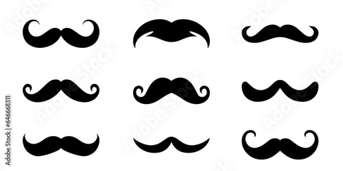 Mustache vector illustration collection