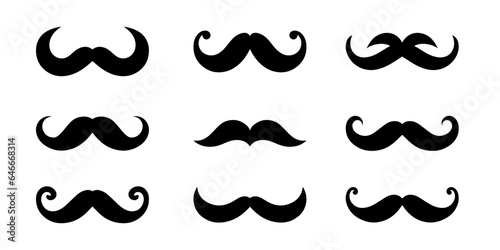 Mustache vector illustration collection