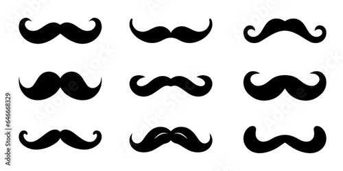 Mustache vector illustration collection