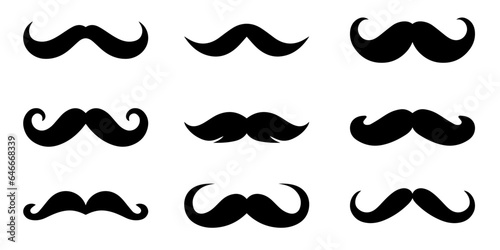 Mustache vector illustration collection