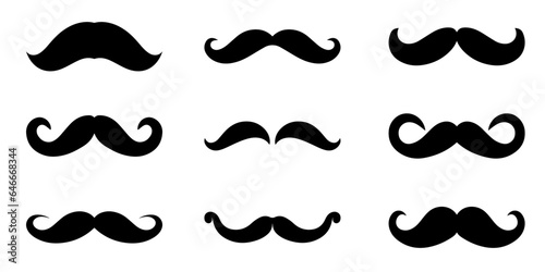 Mustache vector illustration collection