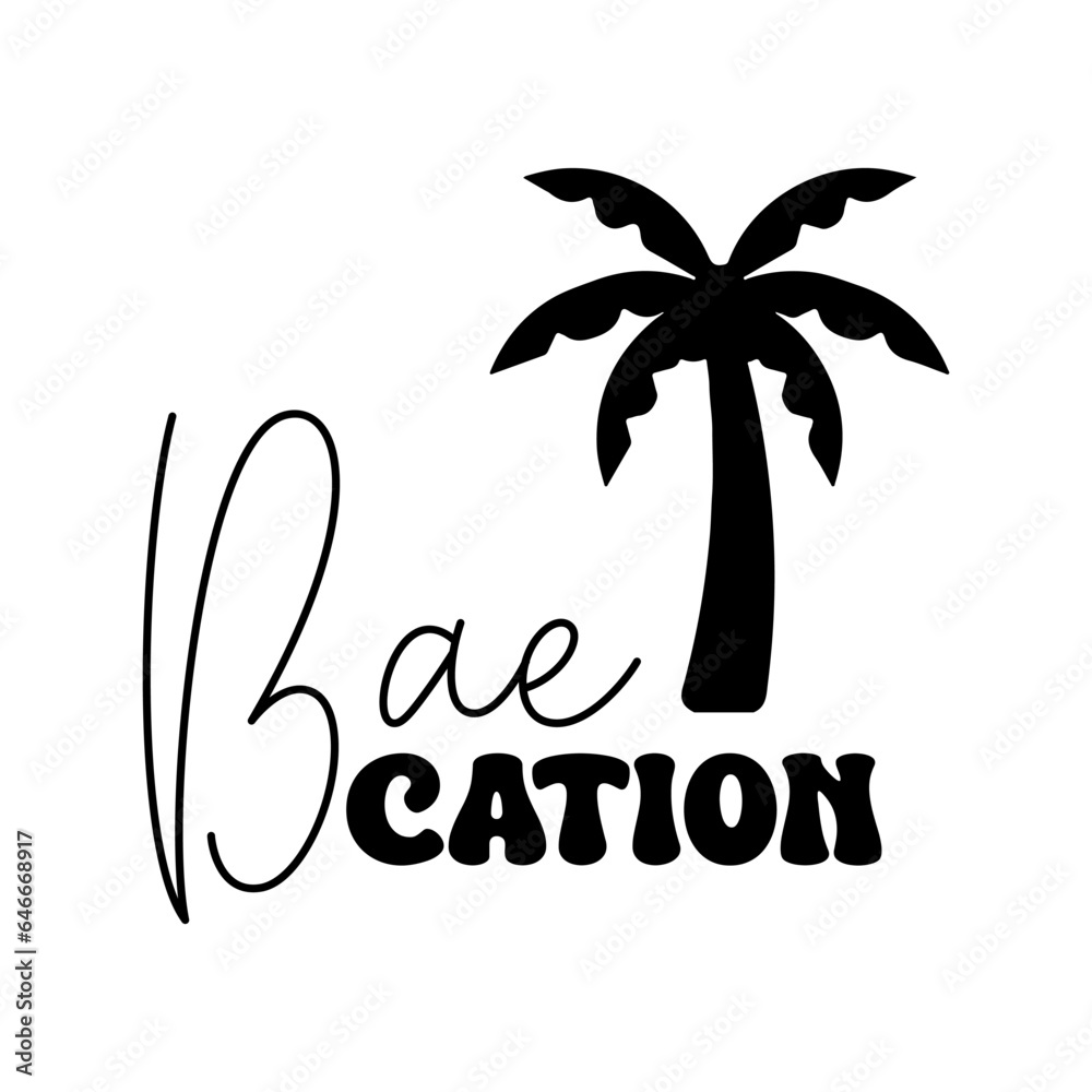 Naklejka premium Baecation Vector Design on White Background