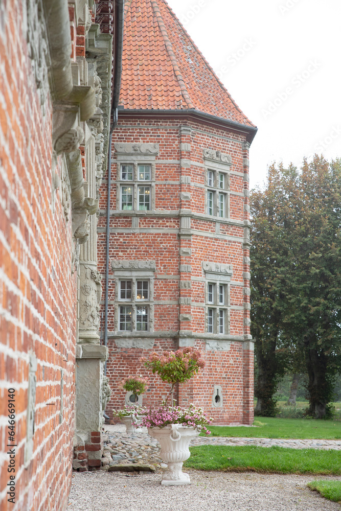 Obraz premium The beautiful Voergaard Castle in Denmark