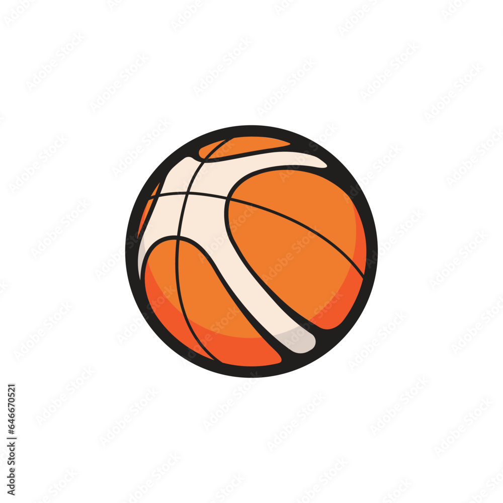 Professional FIBA basketball line art vector icon for app websites and team badge