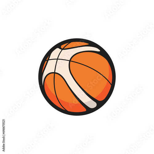 Professional FIBA basketball line art vector icon for app websites and team badge