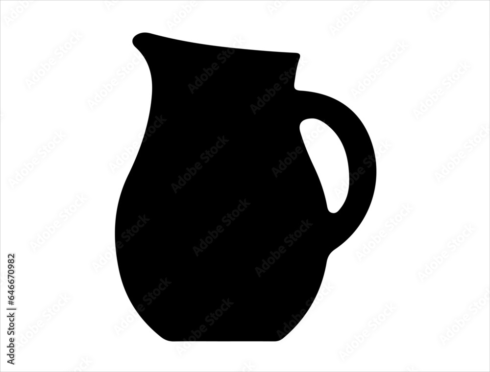 Pitcher silhouette vector art white background
