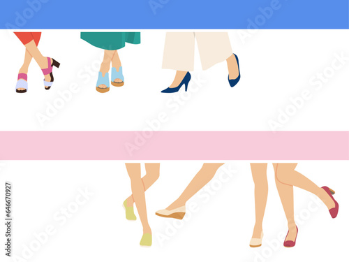 女性の足元のポップセット1