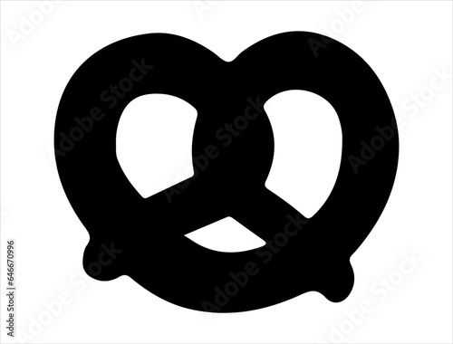 Pretzel silhouette vector art white background