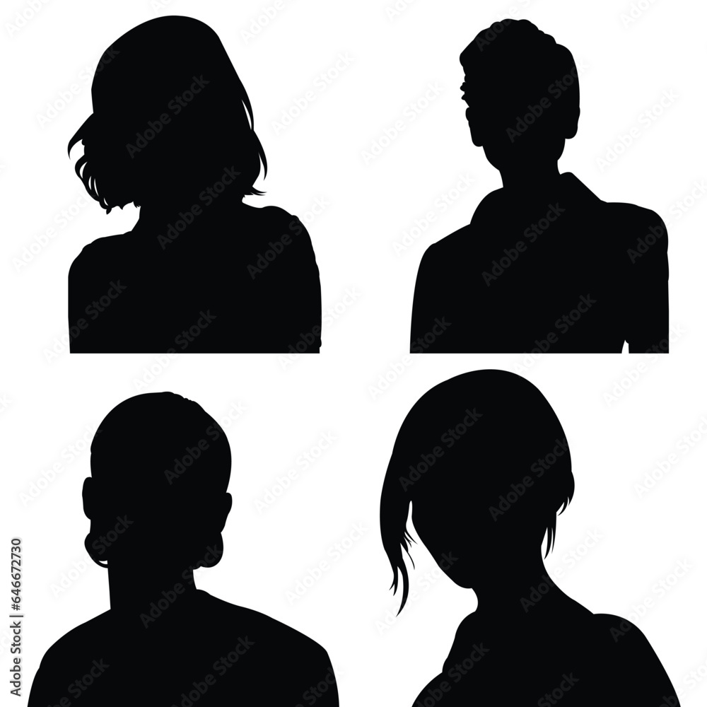 set of silhouettes set of silhouettes