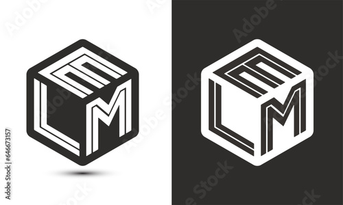 ELM letter logo design with illustrator cube logo, vector logo modern alphabet font overlap style.