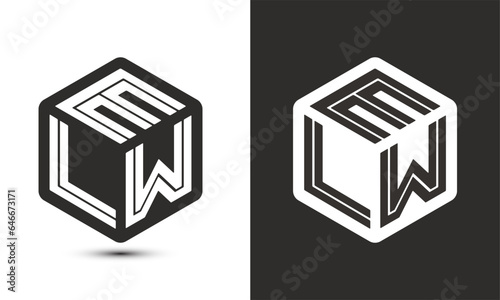 ELW letter logo design with illustrator cube logo, vector logo modern alphabet font overlap style. photo