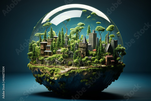 World environment and Earth Day concept with eco friendly enviroment. © erika8213