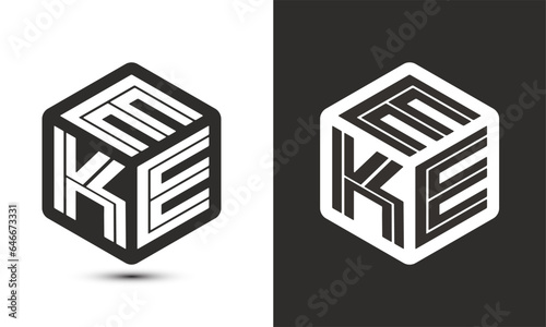 EKE letter logo design with illustrator cube logo, vector logo modern alphabet font overlap style. photo