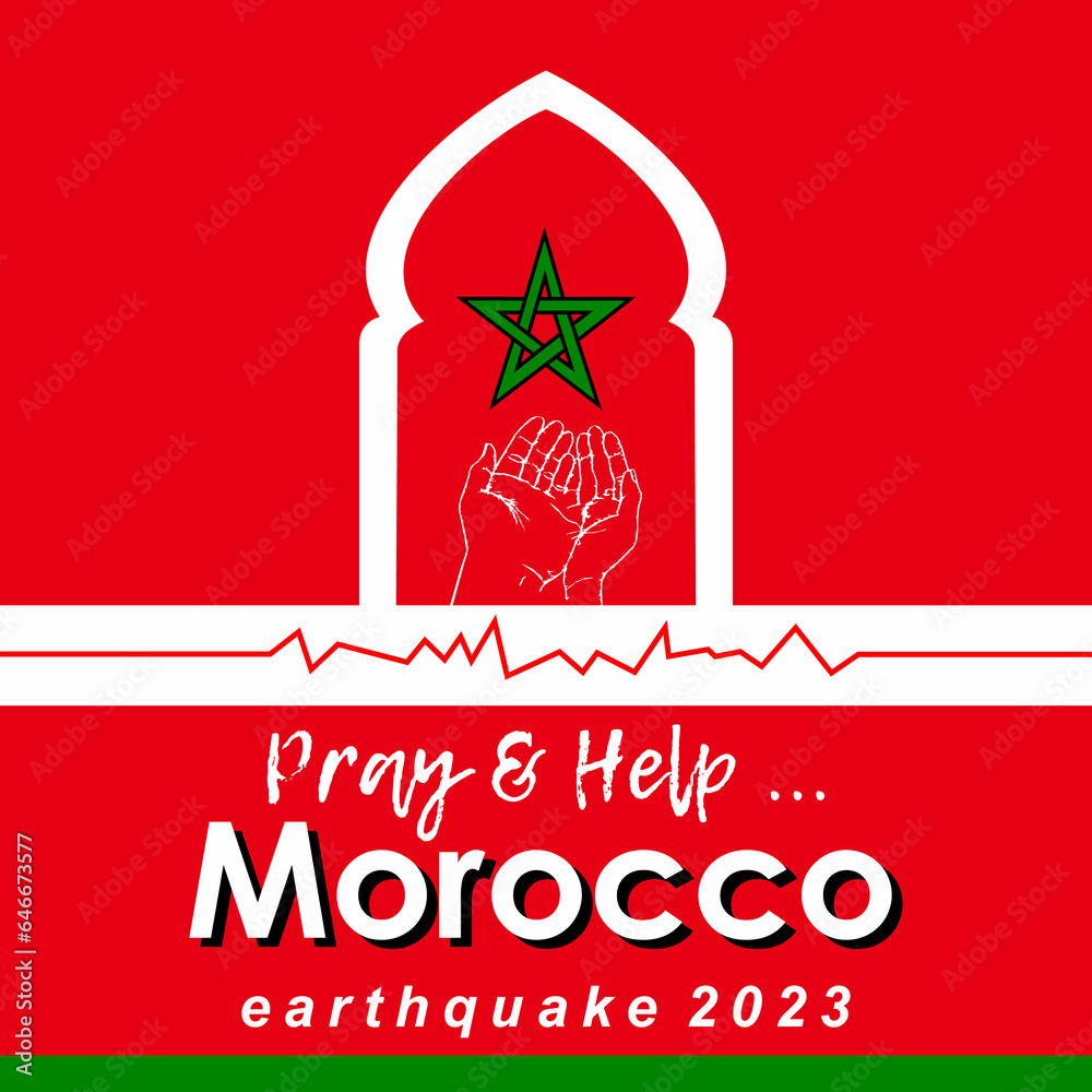 Pray for Morocco earthquake in Morocco poster design for sharing your