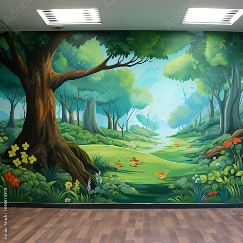 Wallpaper Mural forest cartoon decoration Torontodigital.ca