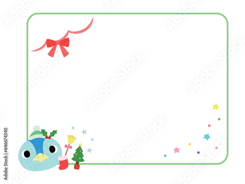 動物のクリスマスフレーム　ペンギン
