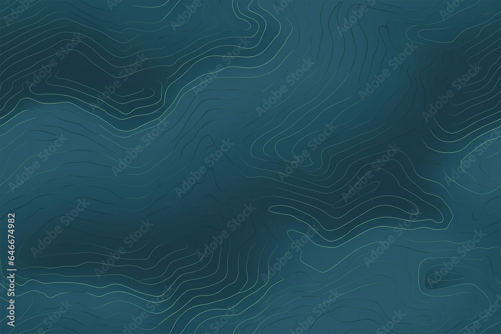 organic teal blue topographic relief lines architectural interior background wall texture pattern seemless