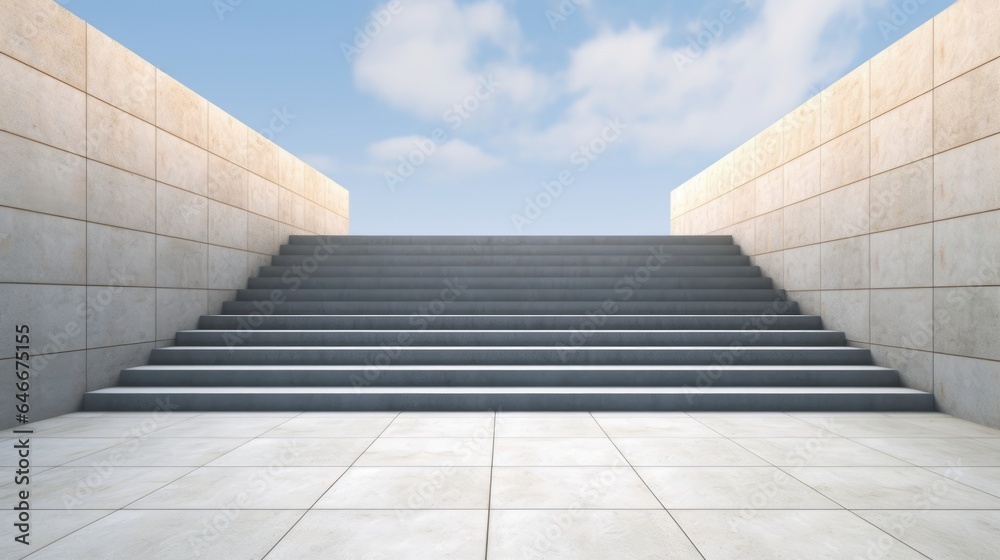 Obraz premium Prosperity Staircase: A clean, minimalist staircase leading to financial success