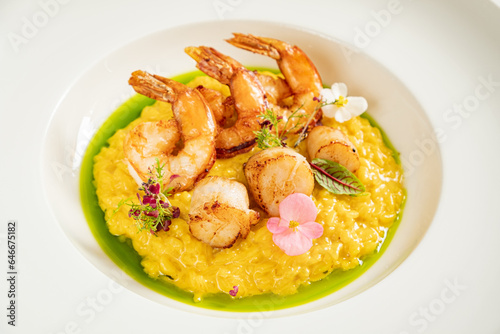 risotto with shrimps and sauce