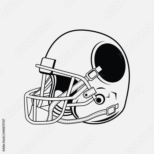 Rugby helmet vector illustration. American football sport element design